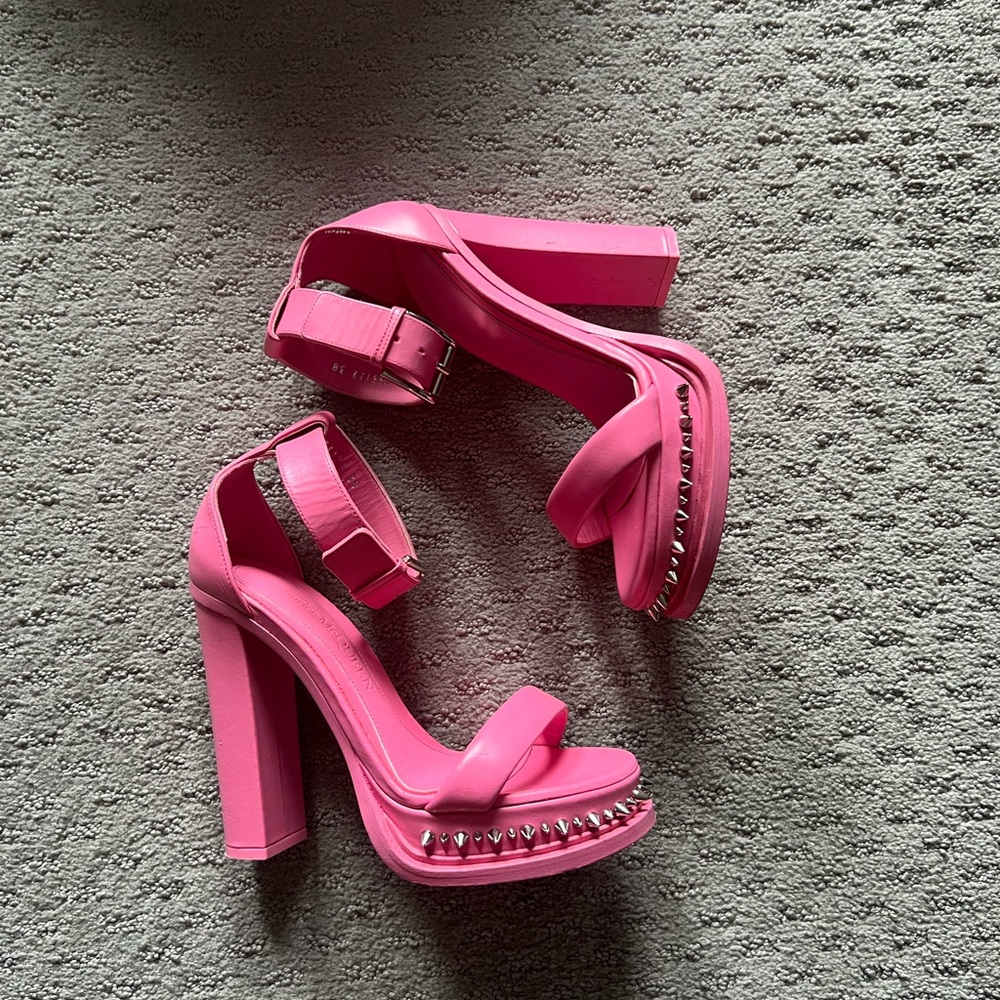 Alexander McQueen Pink Platform Spiked Sandals - AUTHENTIC